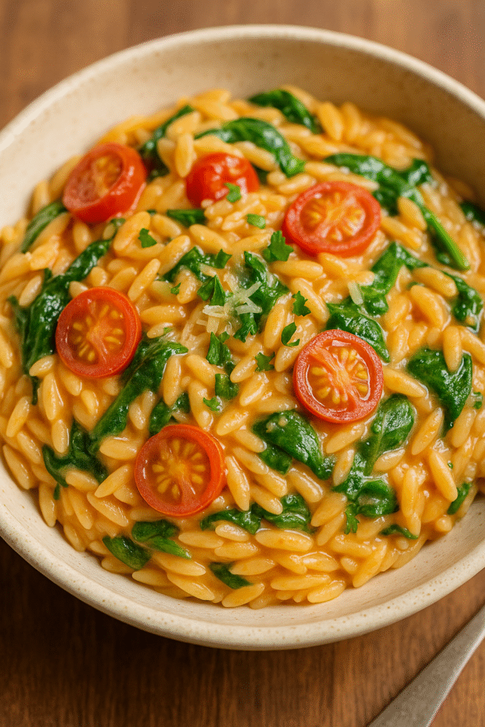 Orzo Opskrift Vegetar: Cremet Pasta Bowl med Kun 6 Råvarer